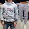 Autumn Winter Designer Tracksuit Men's 2 Piece Sets Fashion Brand logo Print Long Sleeve Green Hoodie Sweater Top And Sports Pants suit Jogging Fitness Sportswear