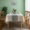 Table Cloth Christmas Jacquard Tablecloth Japanese Imitation Cotton Linen Elk Geometry Tablecloths Home Party Dining Cover 231122