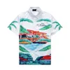 23FW USA Cartoon Building Stampa Tee Fashion Beach Camicie casual Uomo Primavera Estate Streetwear T-shirt Manica corta in cotone Tshirt Pantaloncini Set Tuta