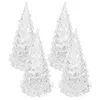 Decorações de Natal 4 Pcs Árvore Artificial Brilhante Ornamento de Mesa Criativo Festa de Natal Pequena Mesa Branca Preguiçosa