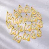 Pendentif Colliers 5pcs initiales lettre en acier inoxydable pour faire bricolage chunky couleur or alphabet bijoux hommes femmes accessoires 30mmx22mm