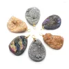 Pendant Necklaces Natural Stone Irregular Teardrop Colorful Crystal 30-55mm Boutique For Making Necklace DIY Earrings Bracelet Accessories