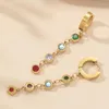 Boucles d'oreilles pendantes en acier au titane pour femmes hommes colorés Zircon cubique glands longs petit cerceau rond bijoux 2023