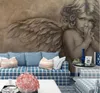 Wallpapers 3D Embossed Angel European Wallpaper Mural For Living Room TV Background Wall Decor Custom Size Printed Po Paper Murals