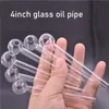 Rökrör Rensar Glasolja Burner Pipe Portable Glass Vattenrör Tjocka Pyrex 4inch Glasrör för dab rigg Bong Billigaste pris