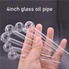 Tubi per fumatori Tubo per bruciatore a olio in vetro trasparente Tubi per acqua in vetro portatile Tubo in vetro Pyrex spesso da 4 pollici per Dab Rig Bong Prezzo più economico