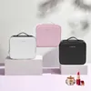 Cosmetic Bags Cases Waterproof Leather Makeup Train Case Cosmetic Bag With LED Light Mirror 3Color Women Makeup Train Case Travel Portable 231122