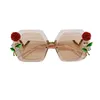 Okulary przeciwsłoneczne moda vintage ponadwymiarowa wielokąta marka projektantka kwiat Diamond Sun Sklose Ladies Feminino