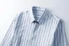 Koszule męskie Wysokiej jakości luksusowa biżuteria Bawełna w paski z długimi rękawem biznes mody Slim Lapel Shirt dla mężczyzn