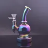 Großhandel Glasölbrenner Bongs Becherglas Wasserpfeifen Bunte Nanobeschichtung Dab Rig Ashcatcher Wasserpfeifen Heady Glass Dab Rigs Bubbler mit 14 mm männlichem Glasölbrennerrohr