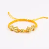 Charm Bracelets 2023 Year Of The Tiger Braided Red String Bracelet Gold-plated Hand-woven Men's And Women's Gold Little
