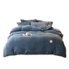 寝具セットソリッドカラー冬のフランネルキルトカバー柔らかい暖かいサンゴのフリース掛け布団肥厚布団231122