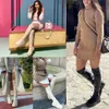 Stiefel Herbst Winter Marke Design Über Das Knie Stiefel Frauen Plattform Chunky Heels Elastische Oberschenkel Lange Stiefel Beiläufige Dünne Schuhe frau 231122