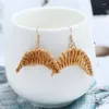 Kolczyki Dangle Crescent wisiorek Ozdobowy Ozdoba Zarop Bohemian Fashion Znakomita rattan ręcznie robiona na dzianiny