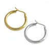 Hoopörhängen S925 Sterling Silver Minimalist Geometric Circle Temperament Gold Earring for Women Ear Clip Fine Jewelry Brincos