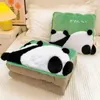 Blankets Cute Panda Cushion Blanket Pillow 2 In1 Summer Quilt Seat Sleeping Home Car Travel Children Gift Sofa Decor 231123
