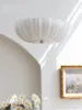 Ceiling Lights French Shell Glass Modern American Style Bedroom Cloakroom Lamp White Loft Decorative Lamps Lighting