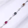Charmarmband pärlor kedja armband för kvinnor jul bröllop oval fancy sten armband silver färg smycken