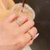 Trauringe Uilz Einfache Kette Inlay Cz Hohl Offen Für Frauen Kristall Geometrischer Ring Koreanische Jubiläumsfeier Kleid Zubehör Jewerly