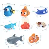 Baby Bath Toys Looking for Fish Children Floating spray Water Squeeze Soft Rubber Bathroom Game Animal Modeling 231122