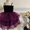 Платья для девочек, летнее фиолетовое детское платье, бальное платье принцессы, праздничное платье, детская одежда
