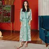 Dames nachtkleding Print Bloem Kimono Badjas Jurk Oversize Dames Nachtjapon Halve mouw Lang gewaad Homewear Casual Satijn Loungewear