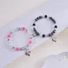 Strand Halloween Skull Bracelet For Women Men Magnetic Heart Couple Natural Stone Bracelets Beads Bangle