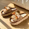 Pantoufles femmes sandales intérieur lin maison pour hommes chaussures confortables baskets d'extérieur à l'extérieur nœud papillon