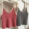 Vintage Women's Tanks Camis Stripes Knitted Vest Sleeveless Sweater Tank Top