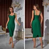 Casual Dresses Fu Rui Spring And Summer 2023 Sexy Bandages Slim Low Cut Dress Mid Length Elegant Women's Evening Wholesale