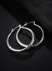 Hoop Earrings Fashion Thick Silver Plating Large Circle Minimalist Color For Women Punk Jewelry