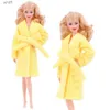 Serviettes Robes s Vêtements de poupée Peignoir Mulitcolor Robe en peluche solide / Robe léopard pour 11,8 pouces s Accessoires Bébé Fille Cadeaux de vacancesL231123