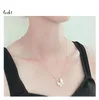 Luxury High Edition Natural White Fritillaria Butterfly Horse Eye Necklace Female 18K Rose Gold Lock Bone Chain for women