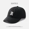 Letter R Embroidered Cotton Blend Baseball Cap Fashion Snapback Hat Adjustable Polo Caps for Women Men Visors Hats