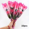 Dekoratif Çiçekler 10 PCS LED Işık Up Up Up Up Luminous Gül Renkli Buket Romantik Sevgililer Günü İtiraf Parlatıcı Parti Dekoru için Hediye