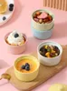 Bowls Baking Yoghurt Bowl Ceramic Baker Household Steamed Egg Fresh Solid Color Cute Oven Air Fryer Round Pratical Universal