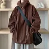 Kurtki męskie 2023 Męskie trendy modowe płaszcze luźne ubrania robocze streetwearu z kapturem/czerwony/brązowy kolor swobodny rozmiar odzieży wierzchniej s-3xl