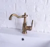 Rubinetti per lavabo da bagno Rubinetto da cucina monocomando in ottone anticato Miscelatore per lavabo da incasso Rubinetti con beccuccio girevole Wsh116