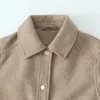 Mezclas de lana para mujer UNIZERA Otoño Casual Polo Collar Manga larga Textura Moda Chaqueta versátil Abrigo 231123
