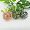 Pendant Necklaces Hollowed Flower DIY Locket Cage Fit For 15mm Felt Balls