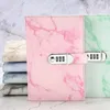 Säker marmor design anteckningsbok med låsstudentdagbok present till barn flickor pojkar