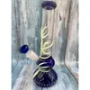 Tubi per fumatori Bong in vetro Modello a medusa Narghilè Impianti petroliferi Tubo dritto Becher Bong Dab Rig Glow In The Dark Water Gid04 Drop Del Dheto