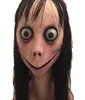 Straszna maska ​​Momo Hacking Gra Horror LaTex Mask Full Head Momo Big Eye z długimi perukami T2001161840533