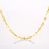 Chaînes MADALENA SARARA AU750 Pure 18k Yellow Tile Chain Style Gold Fish Lip Collier 16 "18" 20 "