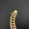 18mm Width Miami Cuban Chain Hip Hop Brass Necklace Gold Plated Zircon Cz Necklace Bracelet