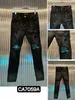 Jeans pour hommes Jean européen Hombre lettre étoile hommes broderie patchwork déchiré pour tendance marque moto pantalon hommes maigre taille 30-38