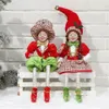 Decorazioni natalizie Una coppia di ornamenti natalizi in peluche per bambole in tessuto fatti a mano in peluche da elfo, in peluche, giocattolo da elfo, ragazzo e ragazza, fatti a mano 231122