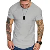 T-shirts voor heren 2023 Grensoverschrijdend zomer T-shirt met korte mouwen Europese en Amerikaanse effen kleur casual top met ronde hals