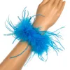 Genouillères Fashion Feather Cuff Sleeve Snap Cuffs Bracelet Poignet personnalisé avec bracelet en plumes