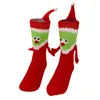 Chaussettes Q1FA pour femmes, tenue de noël par la main, nouveauté amusante, relation de Couple assortie, cheville en coton